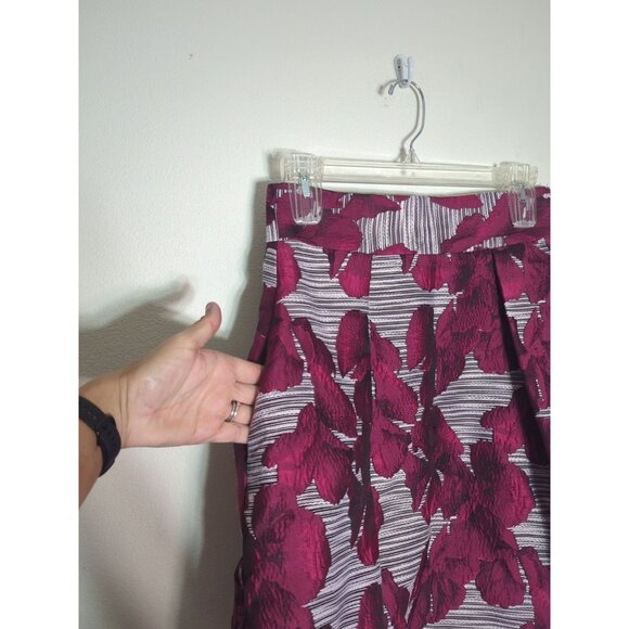 Black Halo Womens Skirt Floral Taffeta Party Cocktail Holiday Christmas Size 4 - Picture 3 of 11